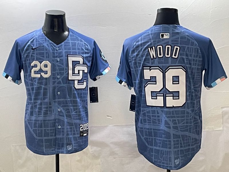 Men Washington Nationals #29 Wood Blue Joint Name 2025 Nike MLB Jersey style 2->washington nationals->MLB Jersey
